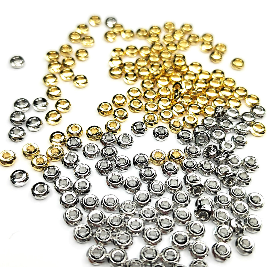 3,7х1,8 мм Разделительные бусины резные, 10 штук