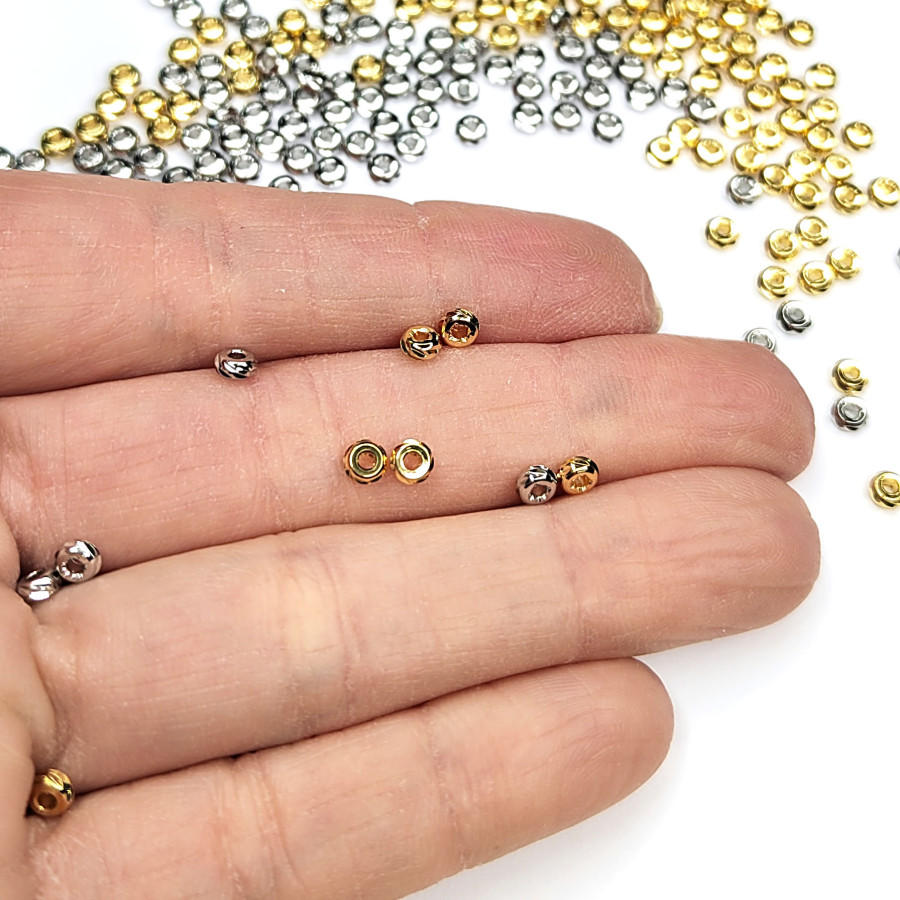 3,7х1,8 мм Разделительные бусины резные, 10 штук