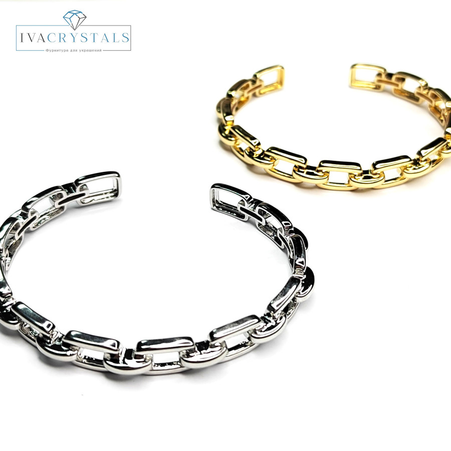 Браслет безразмерный, ширина 7 мм, узор "Цепь"