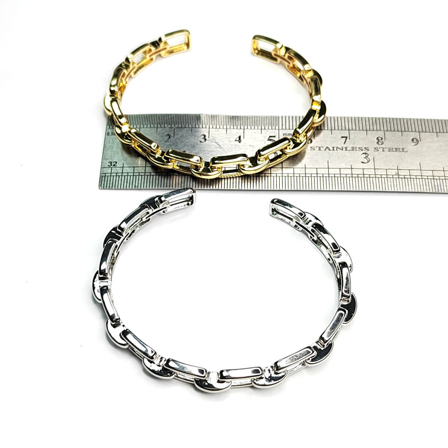 Браслет безразмерный, ширина 7 мм, узор "Цепь"