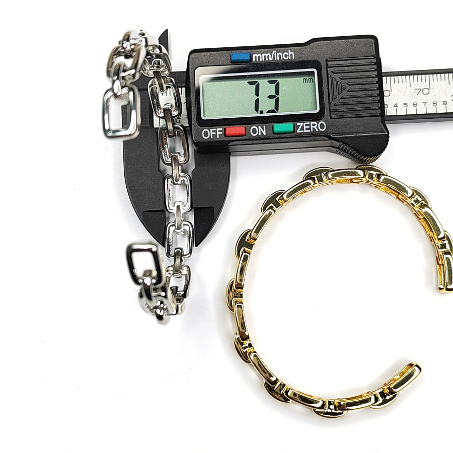 Браслет безразмерный, ширина 7 мм, узор "Цепь"