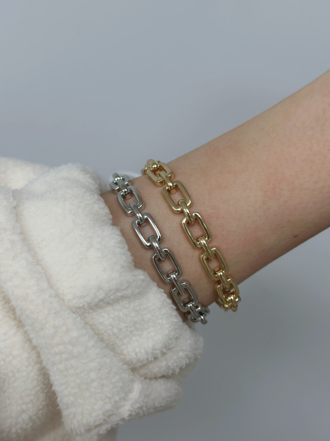 Браслет безразмерный, ширина 7 мм, узор "Цепь"