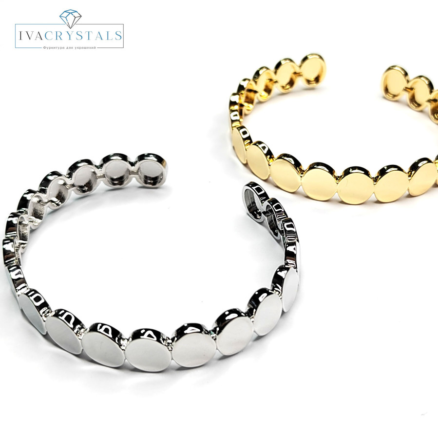 Браслет безразмерный, ширина 10 мм, узор "Монетки"