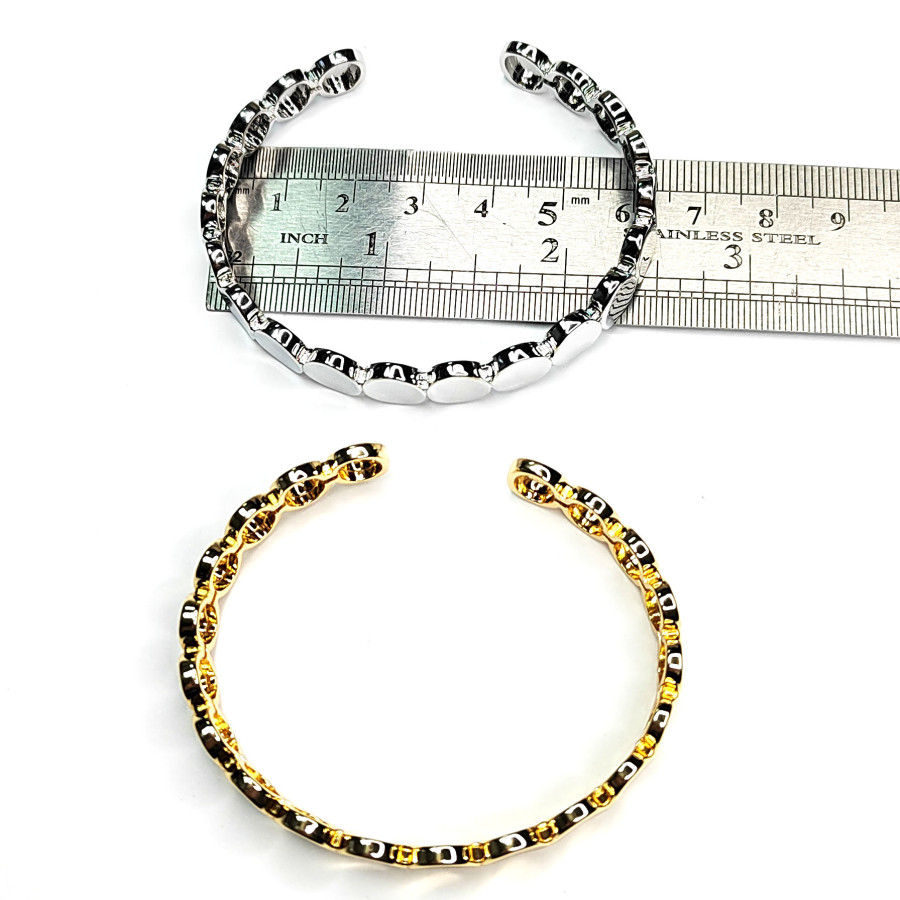 Браслет безразмерный, ширина 10 мм, узор "Монетки"