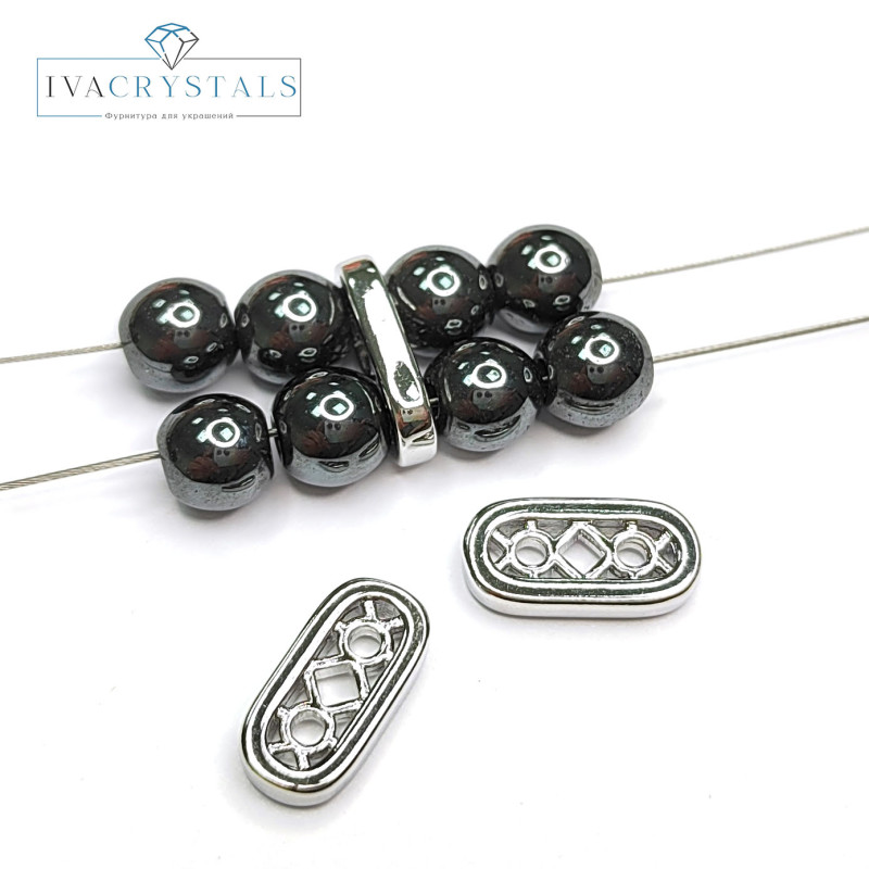 Разделитель трёхрядный 12х6 мм, штука покрытие Родий