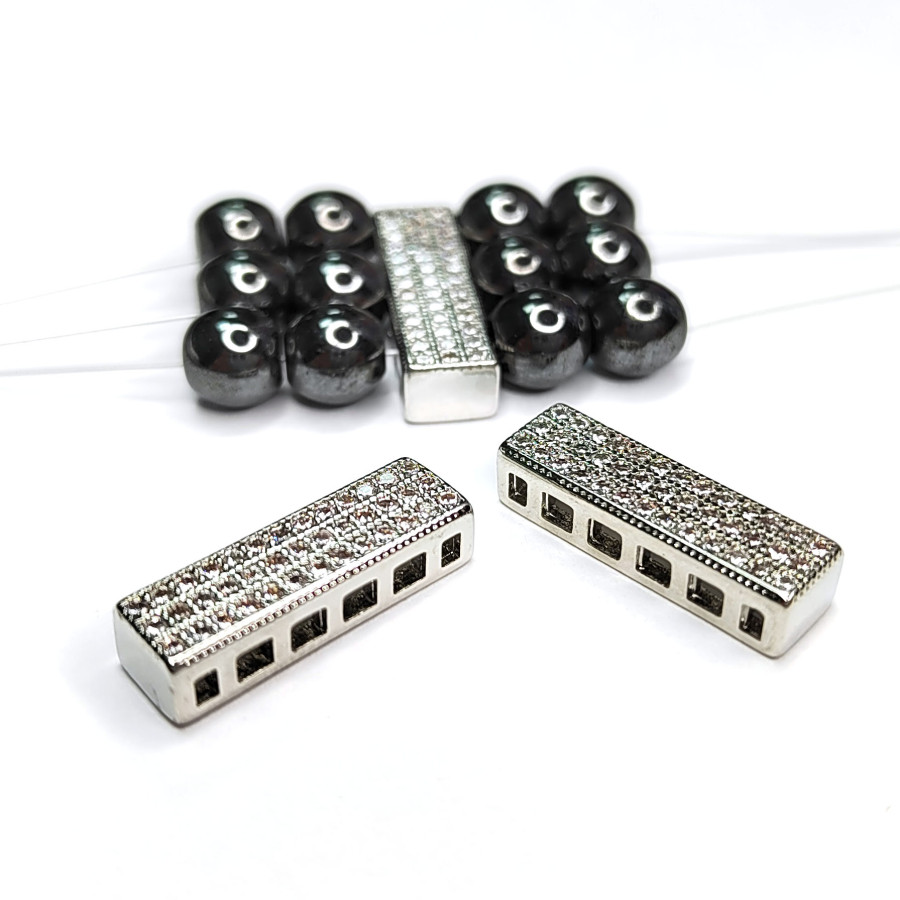 Разделитель с фианитами многорядный 18х5,5 мм