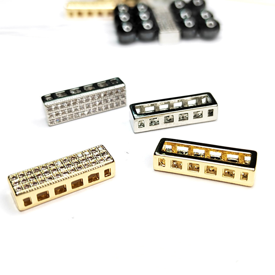 Разделитель с фианитами многорядный 18х5,5 мм