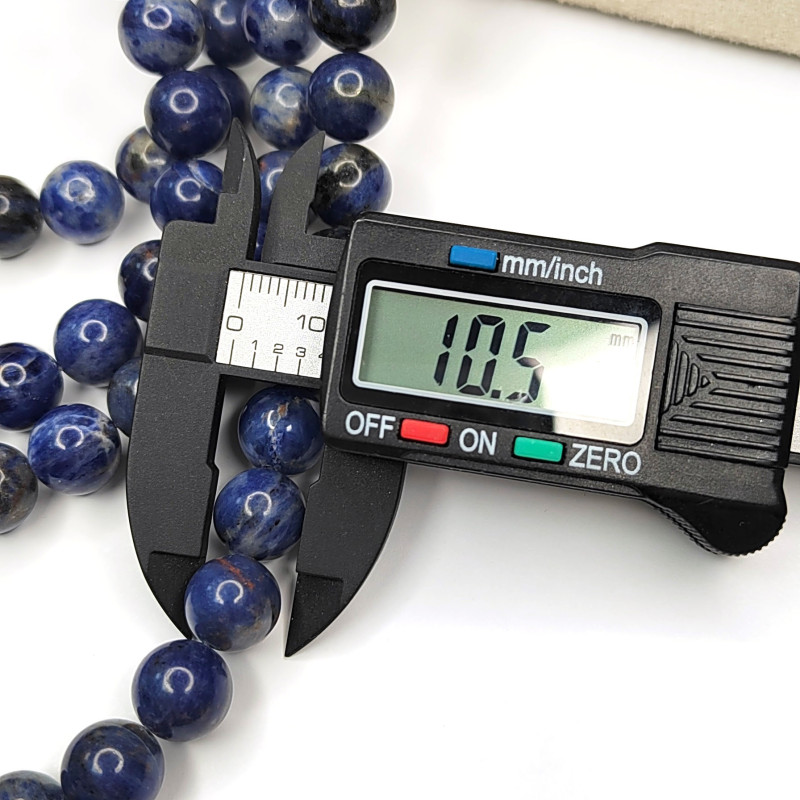 10,5 мм Содалит натуральный, бусины гладкий шар, НИТЬ 37-38 см