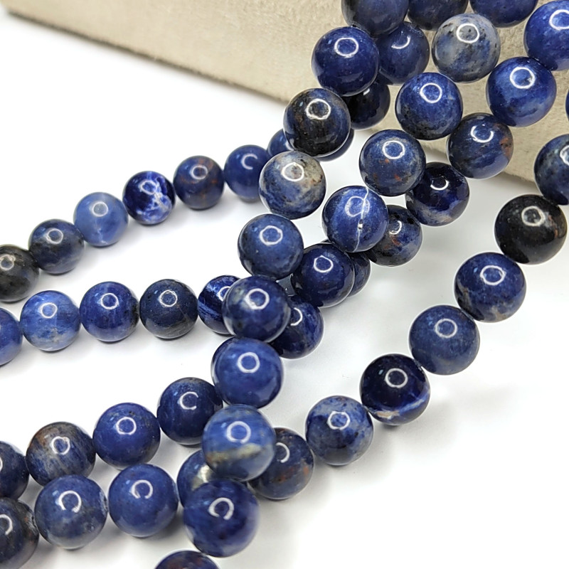 10,5 мм Содалит натуральный, бусины гладкий шар, НИТЬ 37-38 см