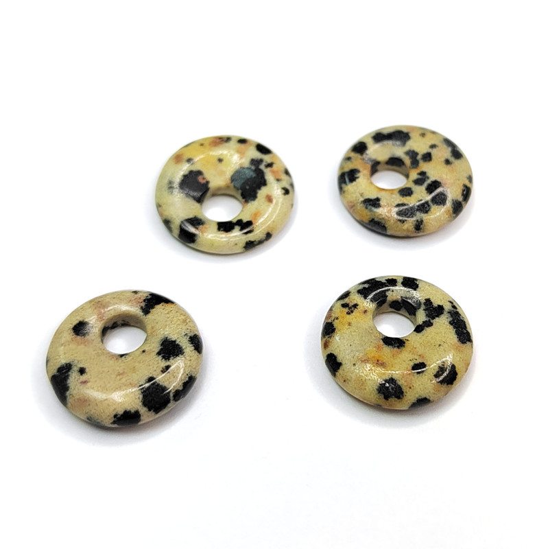 Яшма далматиновая 14 мм подвеска бублик, ШТУКА