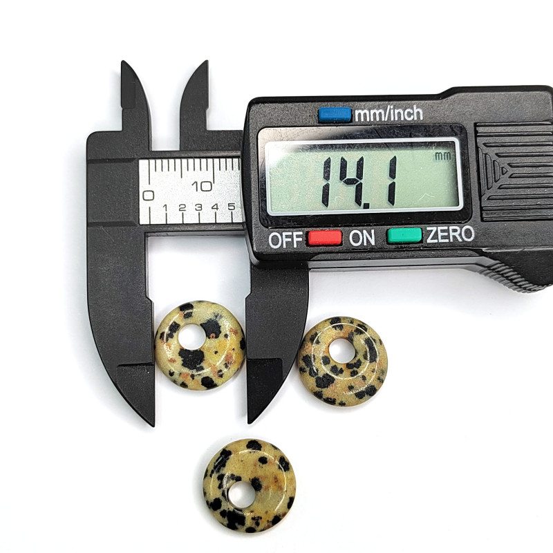 Яшма далматиновая 14 мм подвеска бублик, ШТУКА