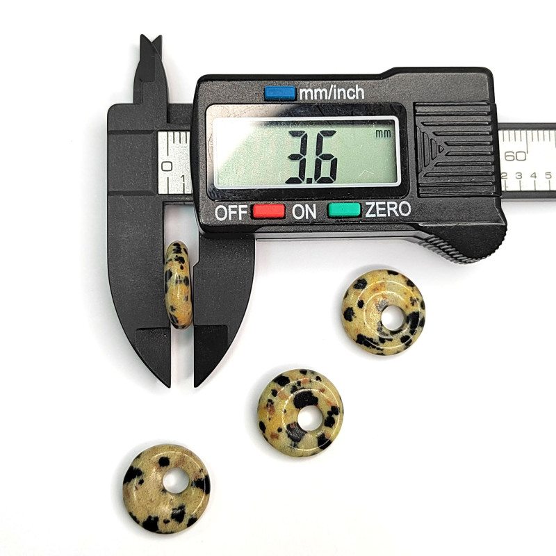 Яшма далматиновая 14 мм подвеска бублик, ШТУКА