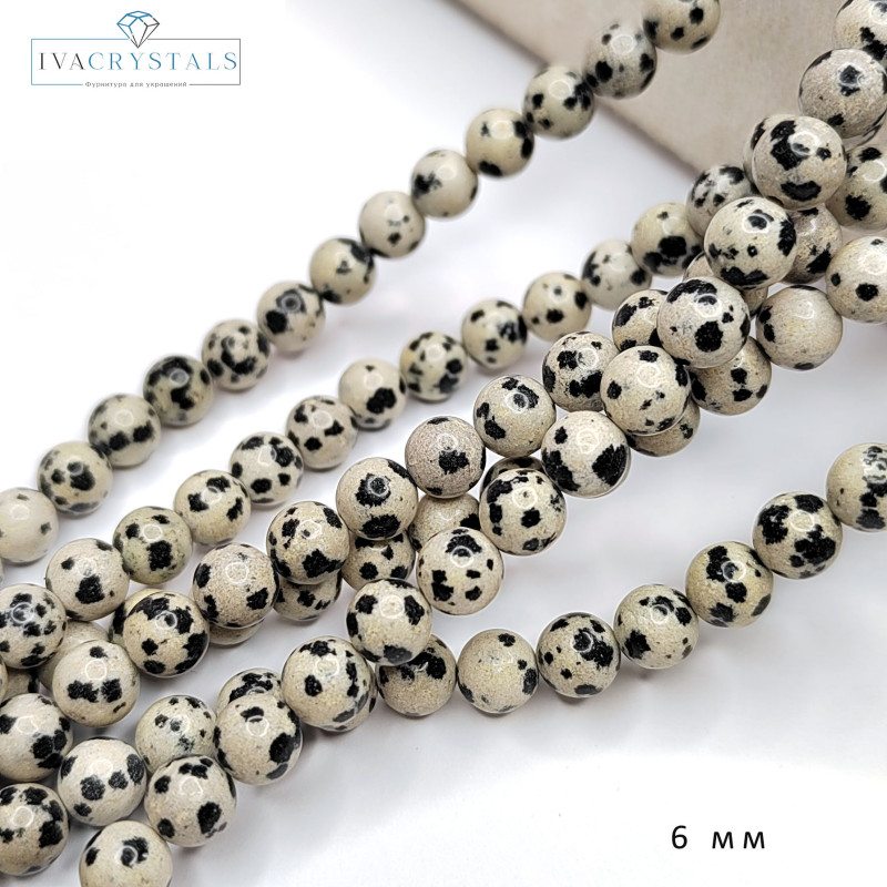 Яшма далматиновая натуральная, Аплит, НИТЬ 37-38 см