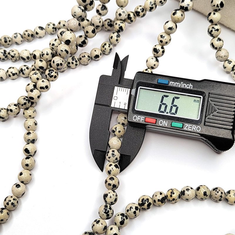 Яшма далматиновая натуральная, Аплит, НИТЬ 37-38 см 6 мм (нить 38 см)