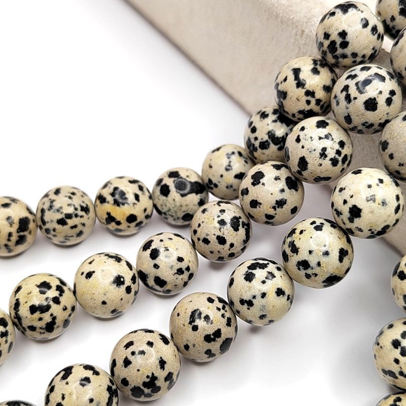 Яшма далматиновая натуральная, Аплит, НИТЬ 37-38 см