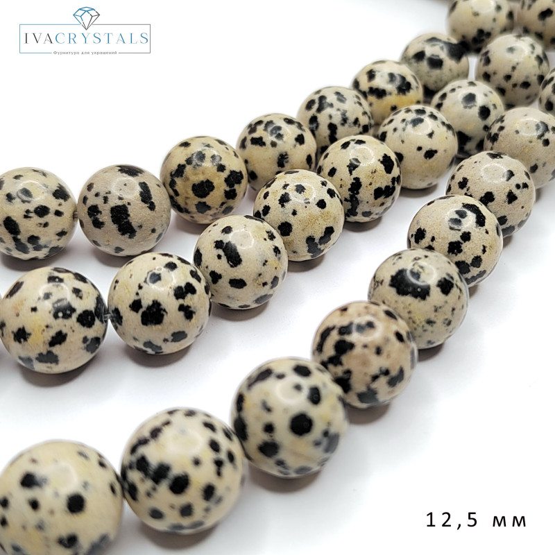 Яшма далматиновая натуральная, Аплит, НИТЬ 37-38 см