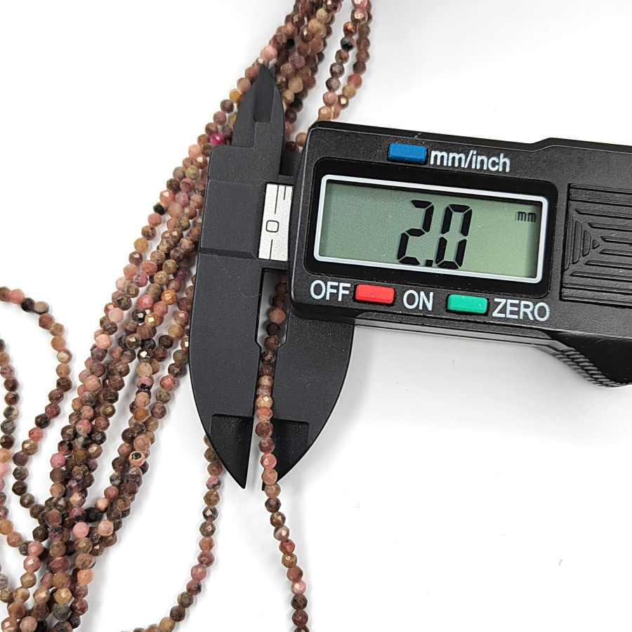 2 мм Родохрозит граненый натуральный, НИТЬ 38 см