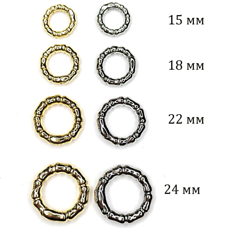 15х3 мм Замок карабин круглый "Мятый металл", штука