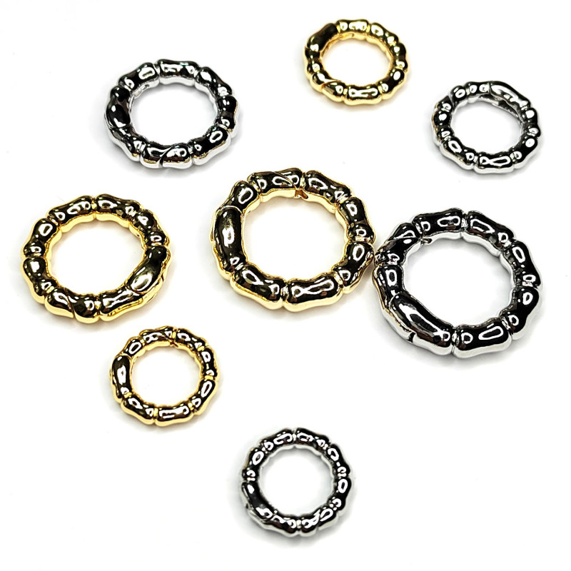 15х3 мм Замок карабин круглый "Мятый металл", штука