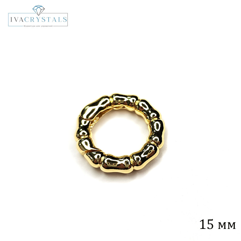 15х3 мм Замок карабин круглый "Мятый металл", штука