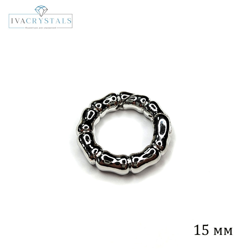 15х3 мм Замок карабин круглый "Мятый металл", штука
