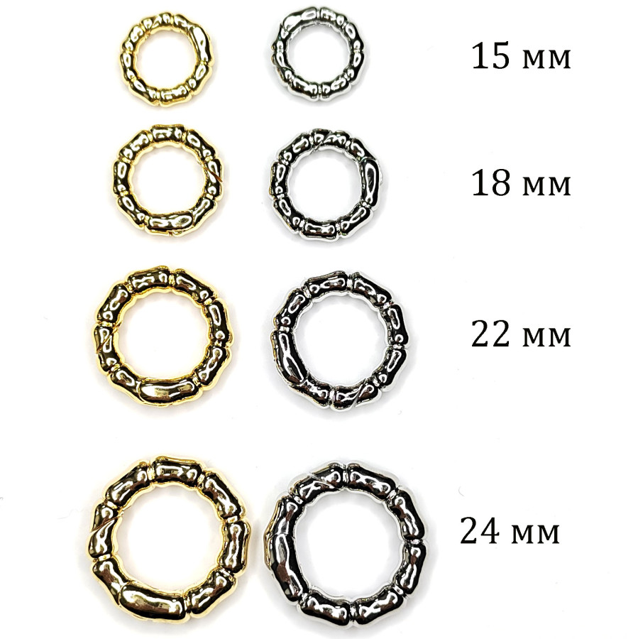 15х3 мм Замок карабин круглый "Мятый металл", штука