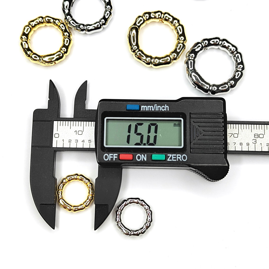 15х3 мм Замок карабин круглый "Мятый металл", штука