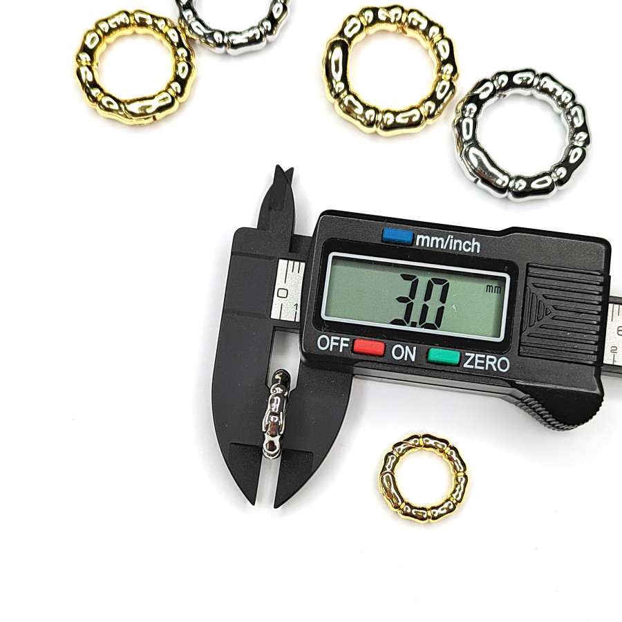 15х3 мм Замок карабин круглый "Мятый металл", штука