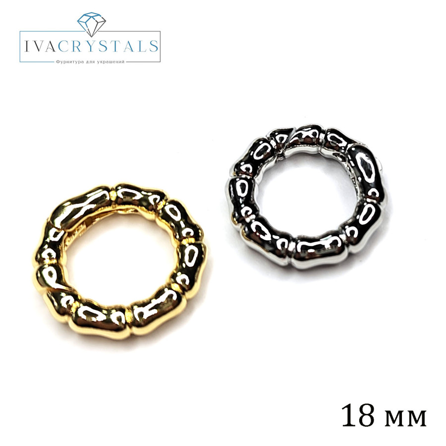 18х3,5 мм Замок карабин круглый "Мятый металл", штука