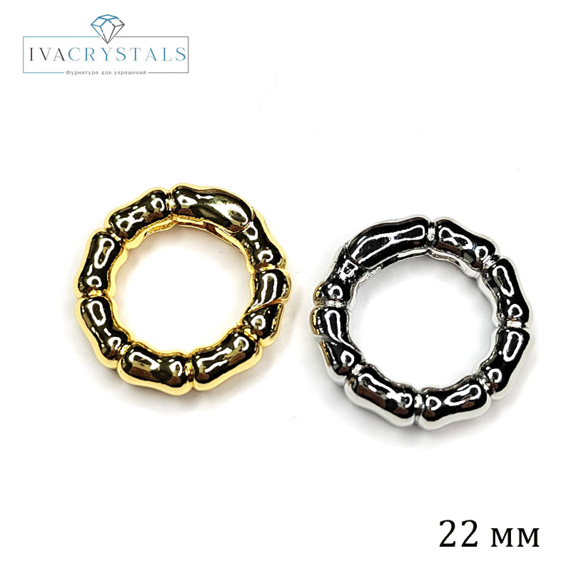 22х4 мм Замок карабин круглый "Мятый металл", штука