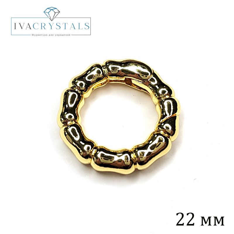 22х4 мм Замок карабин круглый "Мятый металл", штука