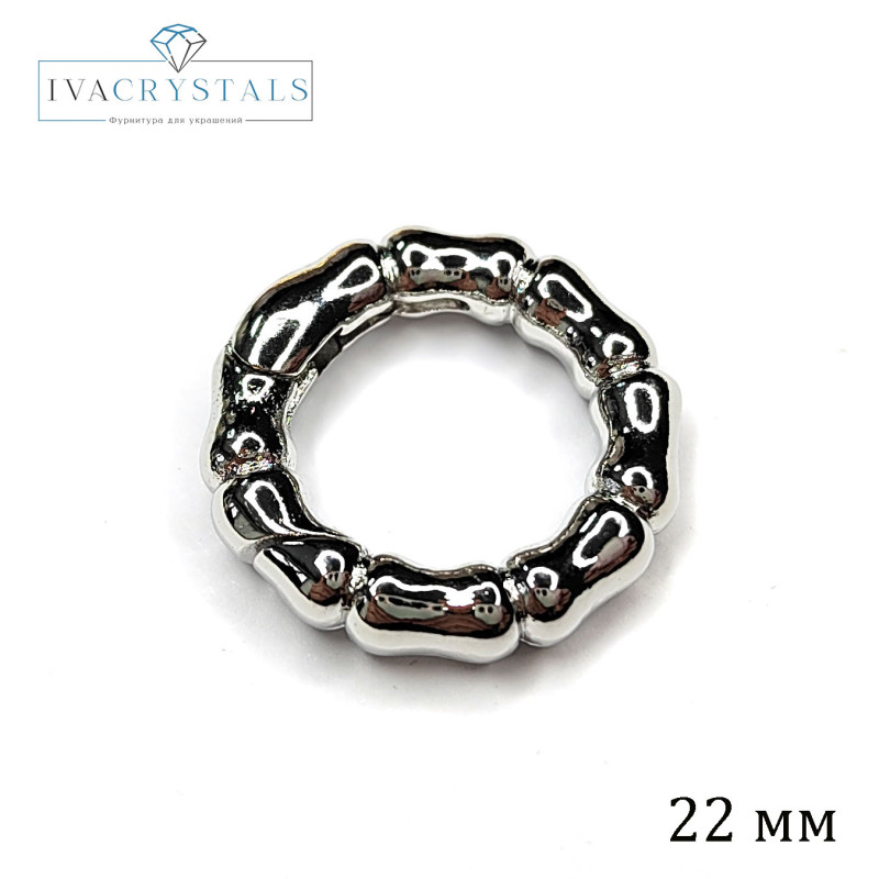 22х4 мм Замок карабин круглый "Мятый металл", штука