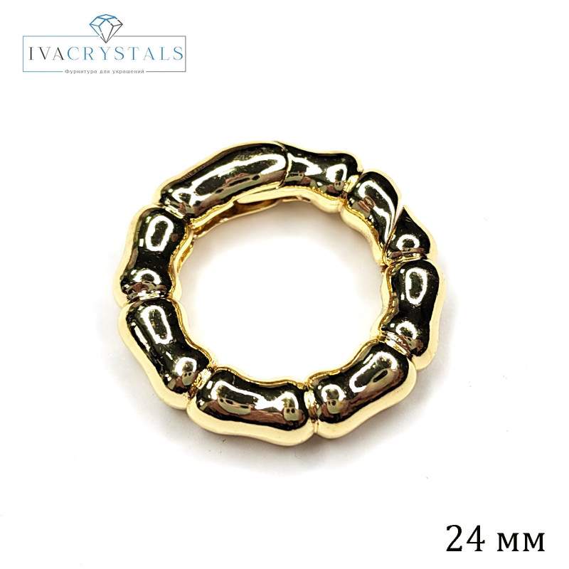 24х5 мм Замок карабин круглый "Мятый металл", штука