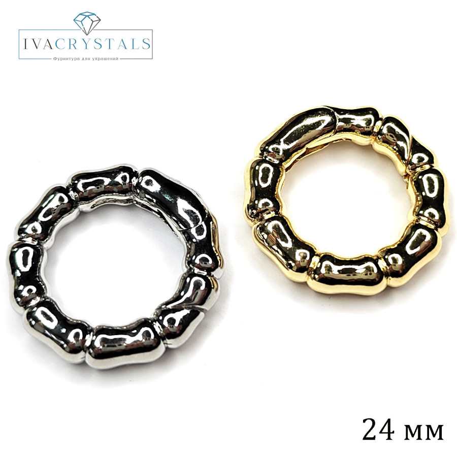 24х5 мм Замок карабин круглый "Мятый металл", штука