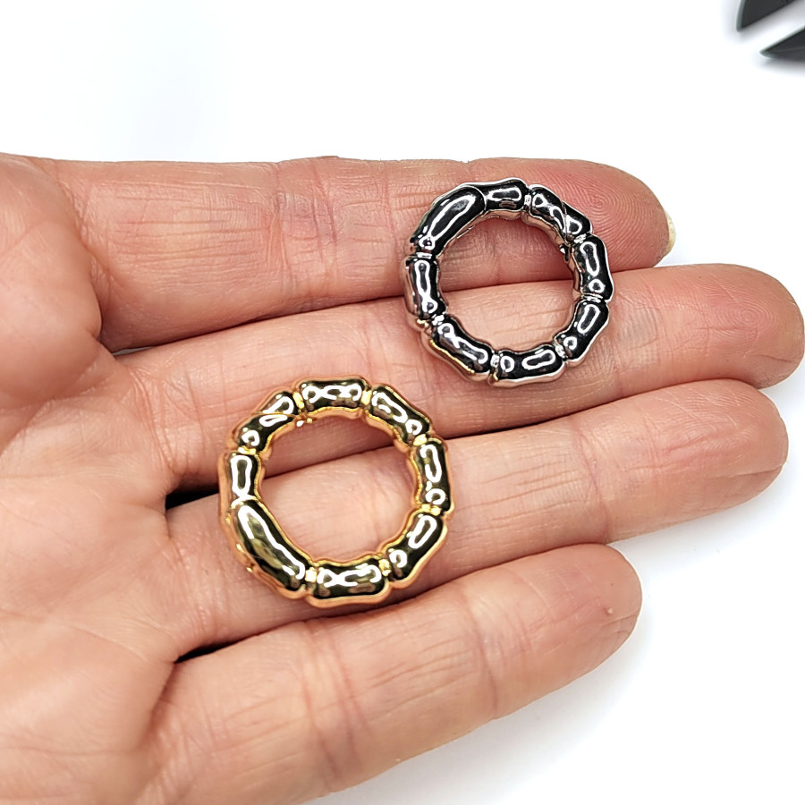 24х5 мм Замок карабин круглый "Мятый металл", штука