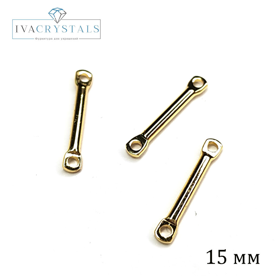 Коннектор палочка 15х1,5 мм, штука покрытие Позолота