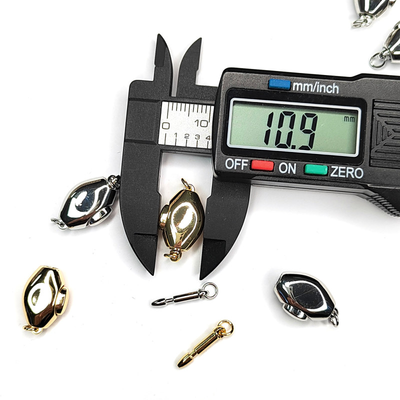 Замочек - застёжка разъемный 19х11 мм, карабин с палочкой на кнопке, штука