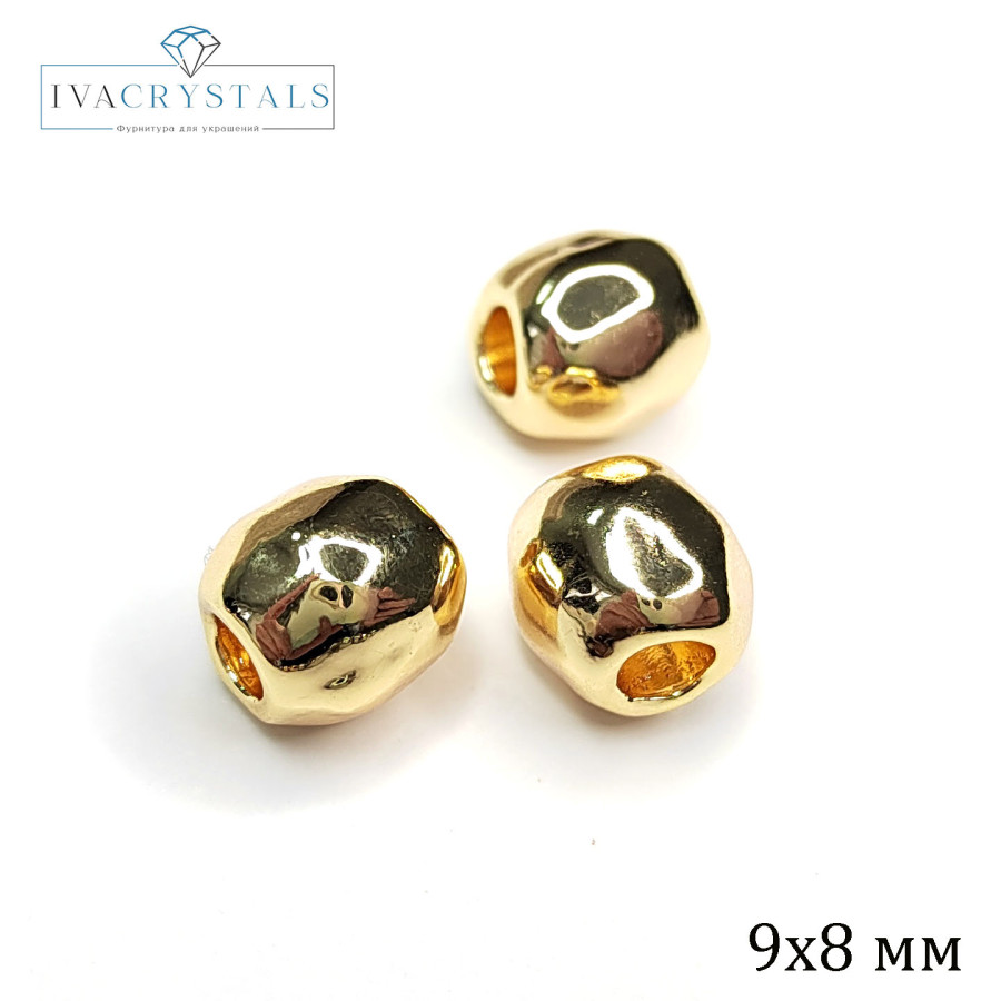 9х8 мм Разделительная бусина, штука покрытие Позолота
