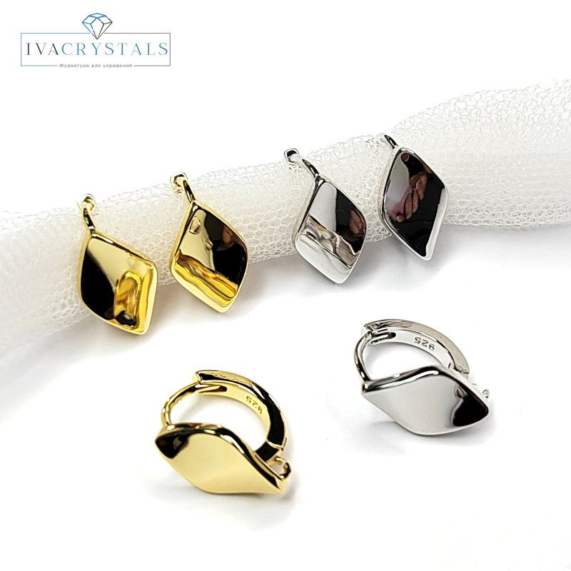 Серьги Ромбики 14х9 мм, пара