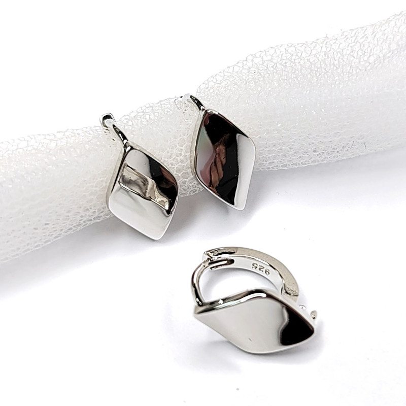 Серьги Ромбики 14х9 мм, пара