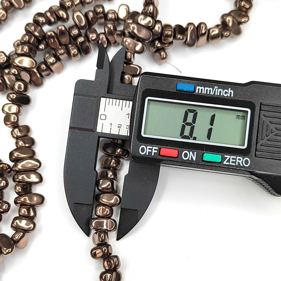 Гематит цвет Шоколадный, галтовка 6-9 мм, нить 40 см