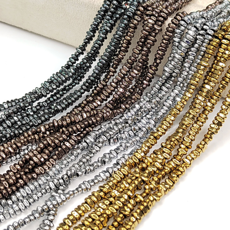 Гематит галтовка 5х2 мм, нить 40 см