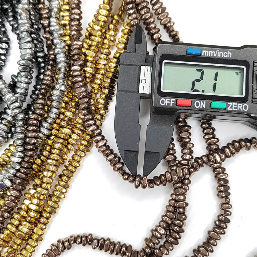 Гематит галтовка 5х2 мм, нить 40 см