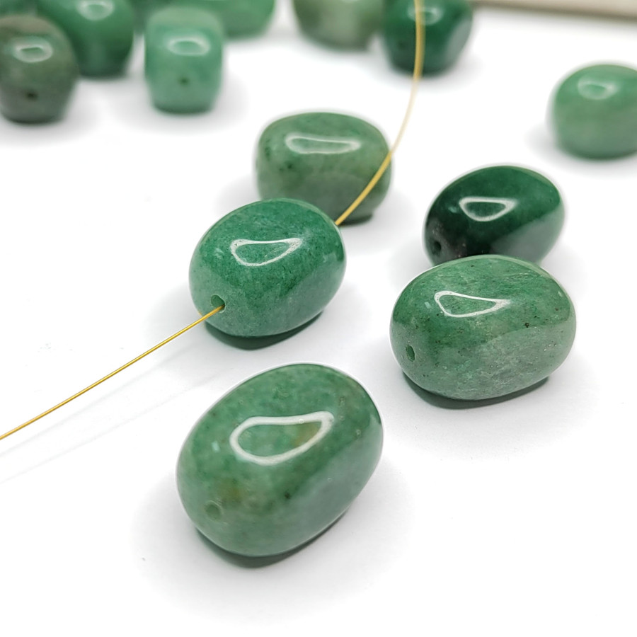 Нефрит натуральный 17х12 мм Бусина