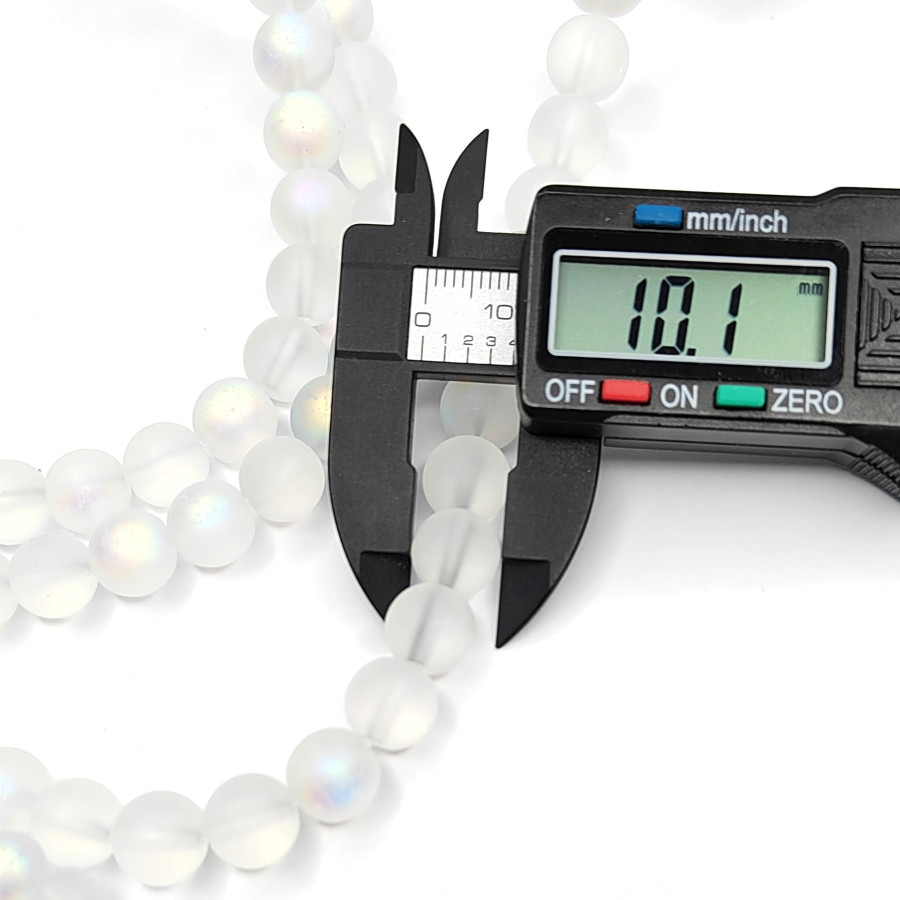 Опал матовый (имитация) с гальваническим покрытием, нить 38-39 см 10 мм (39 см)