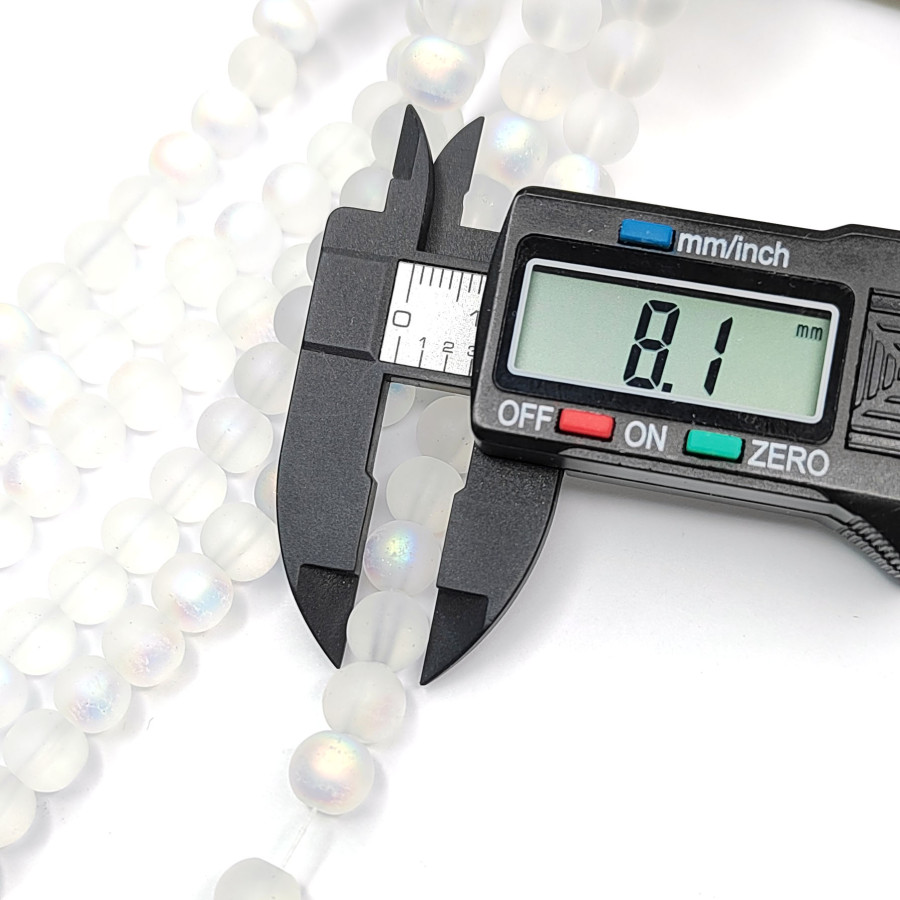 Опал матовый (имитация) с гальваническим покрытием, нить 38-39 см 8 мм (38 см)