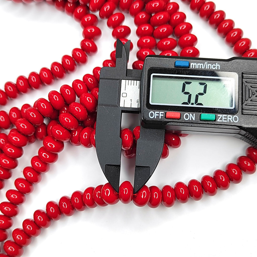 Жемчуг майорка Lux, цвет Красный, рондель 8х5 мм