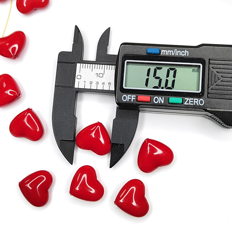 15х13 мм Жемчуг майорка, форма Сердечко, цвет Красный, Стекло