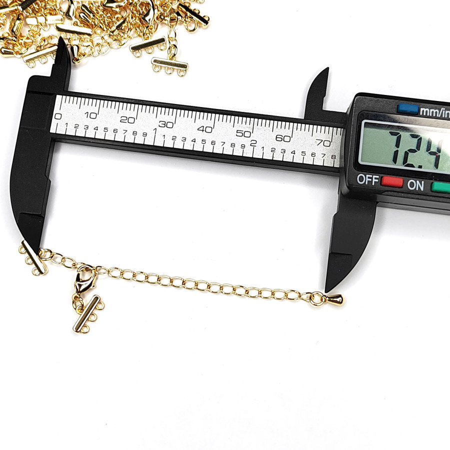 Замочек трехрядный шириной 10 мм, покрытие Позолота, штука