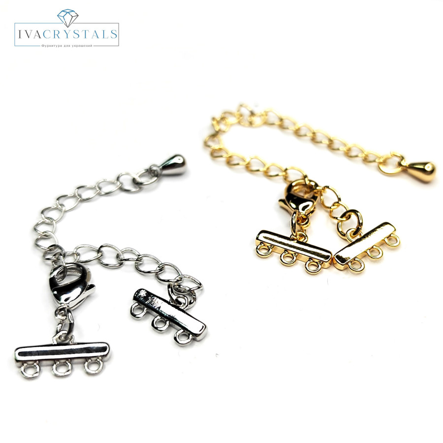 Замочек трехрядный шириной 10 мм, штука